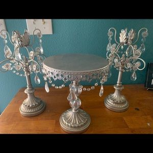 Cake plate and candleholders
